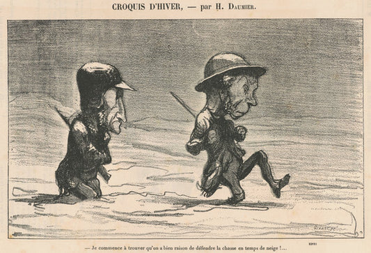 Je commence a trouver ... en temps de neige! ... by Honoré Daumier (French, 1808 - 1879), 16X12"(A3)Poster Print
