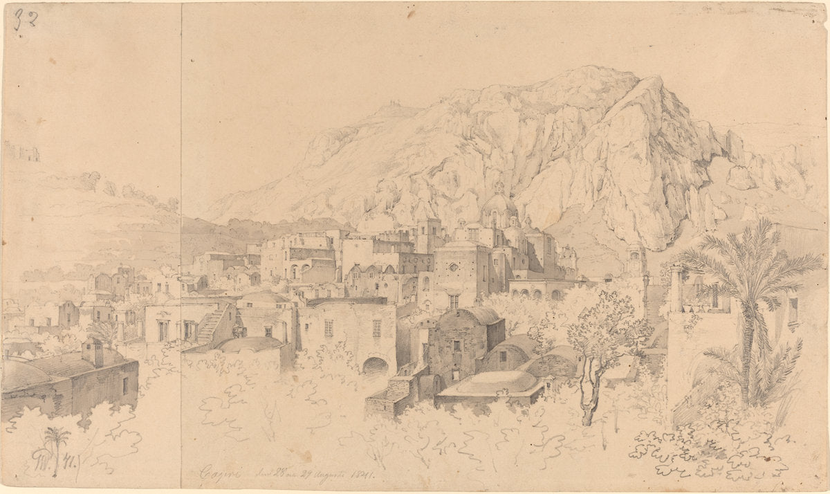 View of Capri by Gustaf Wilhelm Palm (Swedish, 1810 - 1890), 16X12"(A3)Poster Print