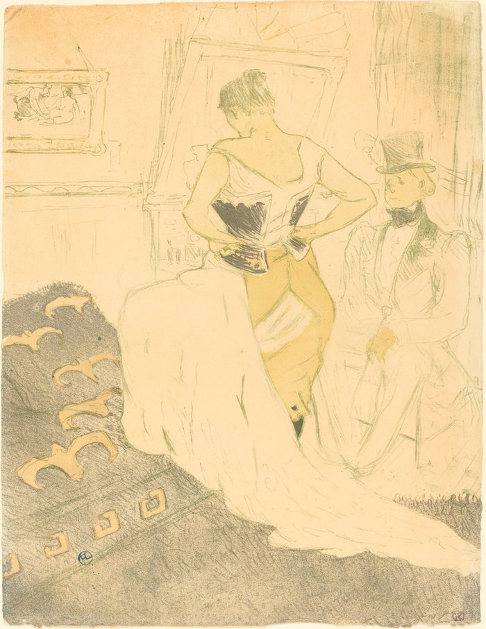 Woman in Corset (Femme en corset) by Henri de Toulouse-Lautrec (French, 1864 - 1901), 16X12