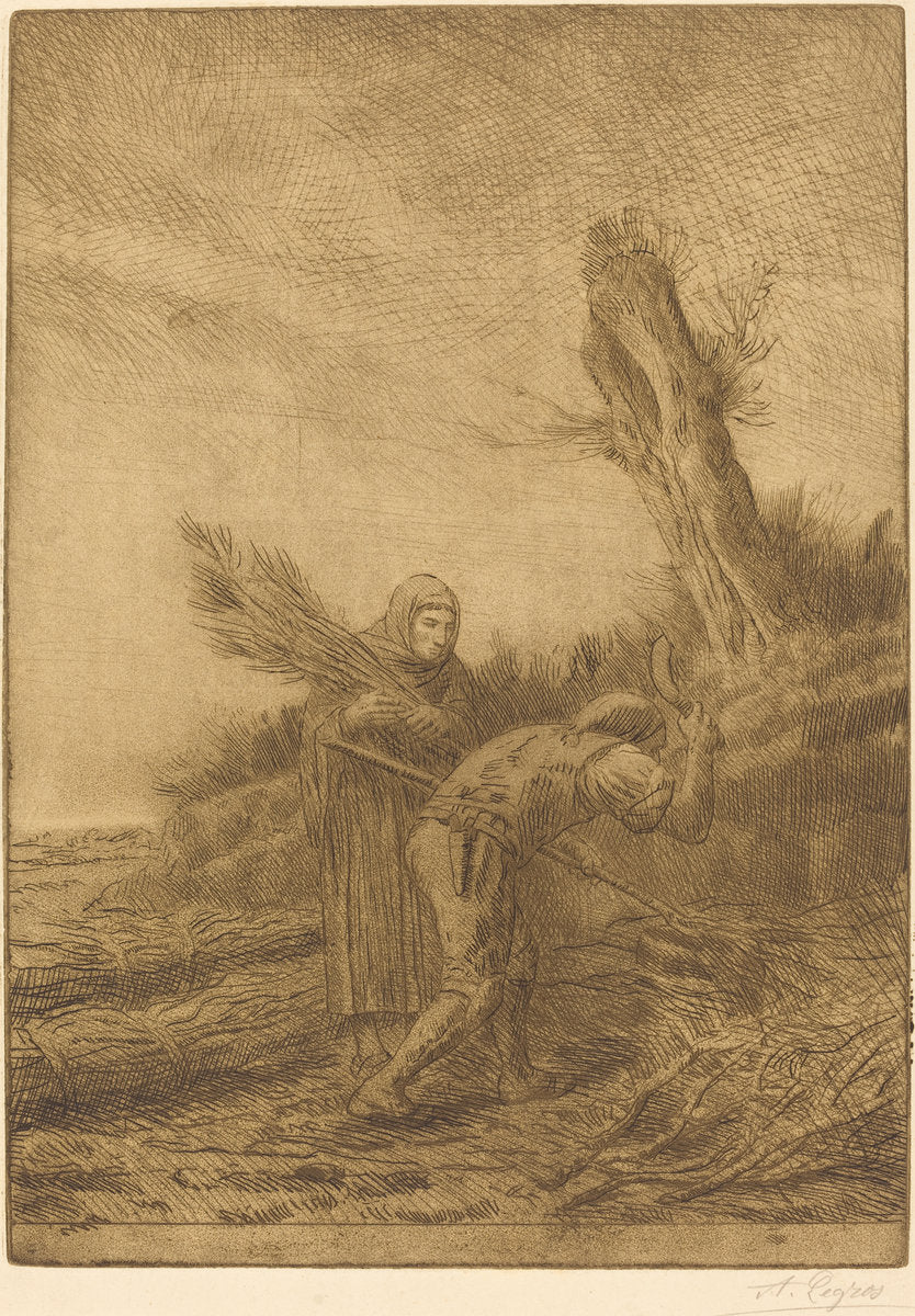 Fagot-makers (Les faiseurs de fagots) by Alphonse Legros (French, 1837 - 1911), 16X12"(A3)Poster Print