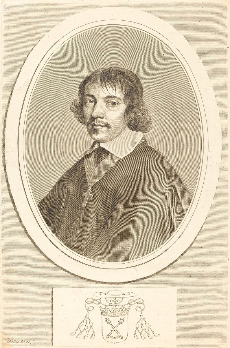 Jean-François Paul de Gondi, Cardinal of Retz by Claude Mellan (French, 1598 - 1688), 16X12"(A3)Poster Print