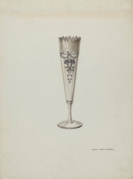Metal Vase by Harry Mann Waddell (American, active c. 1935), 16X12"(A3)Poster Print
