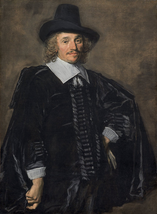 Portrait of a Gentleman by Frans Hals (Dutch, c. 1582/1583 - 1666), 16X12"(A3)Poster Print