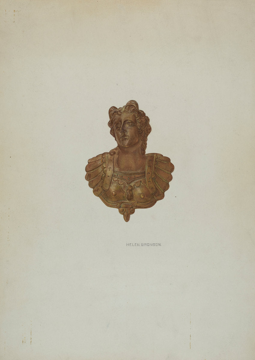 Mirror Support - Lady Bust by Helen Bronson (American, active c. 1935), 16X12"(A3)Poster Print