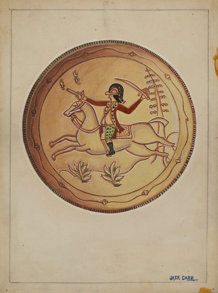 Pa. German Pie Plate by Jack Carr (American, active c. 1935), 16X12"(A3)Poster Print
