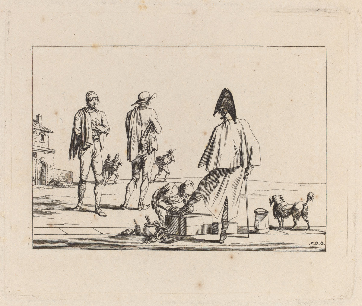 Untitled from "Receuil de cent sujets..." by Jean Duplessis-Bertaux (French, 1750 - 1818), 16X12"(A3)Poster Print