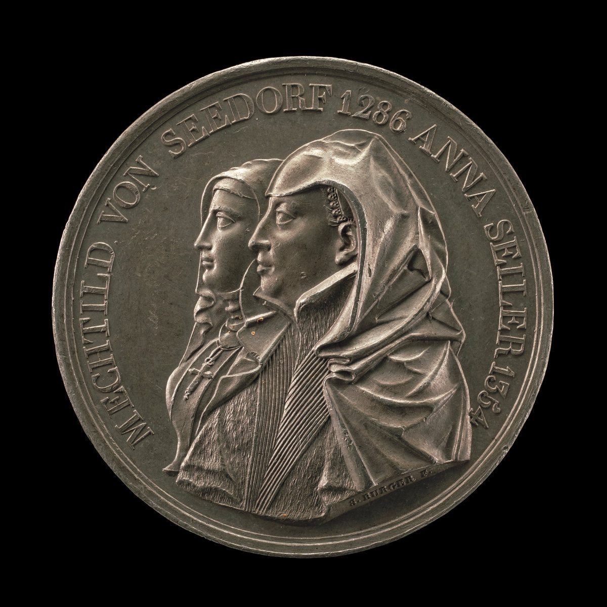 Mechtild von Seedorf and Anna Seiler [obverse] by Sebastian Burger (Swiss, 1791 - 1848), 16X12"(A3)Poster Print