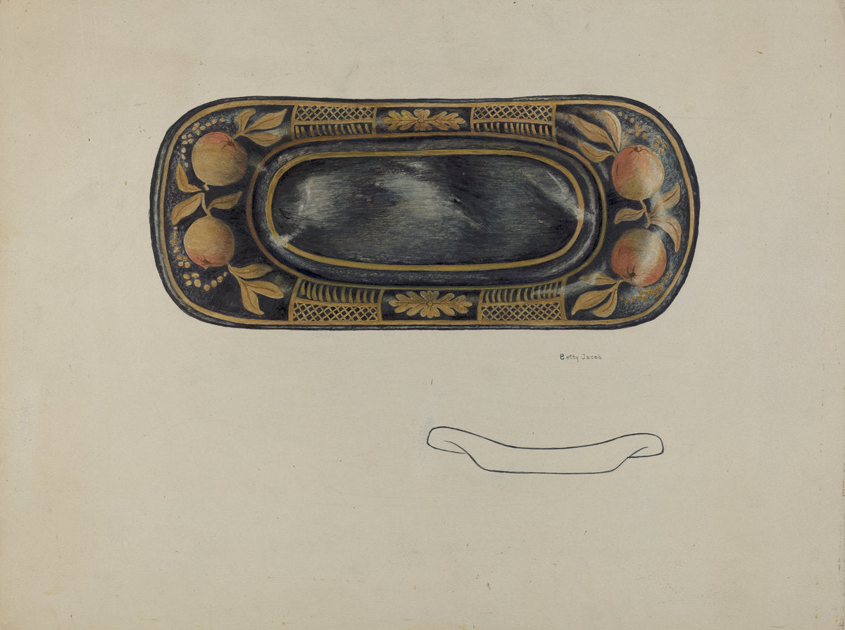 Toleware Tray by Betty Jacob (American, active c. 1935), 16X12"(A3)Poster Print