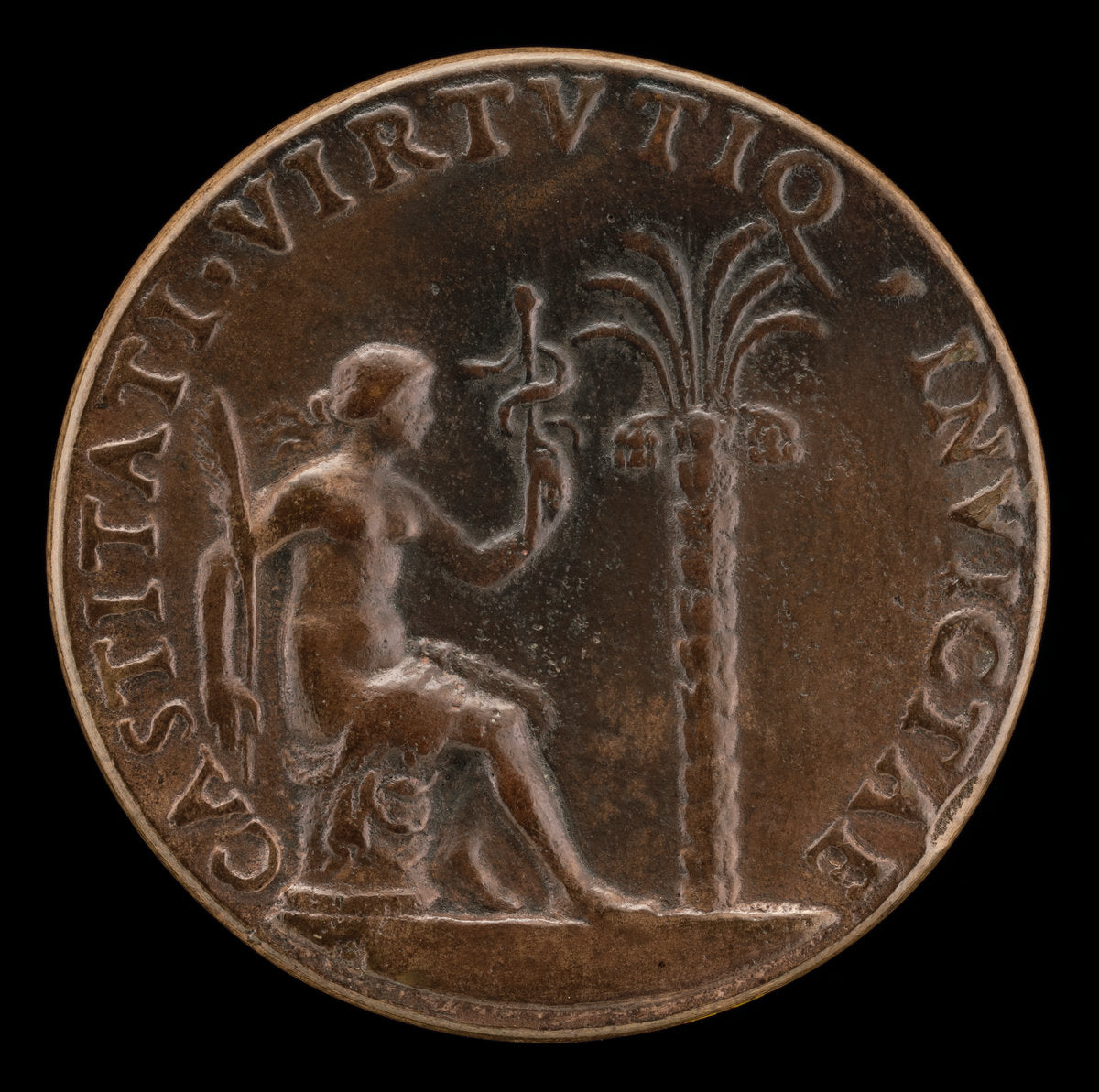 Figure before a Palm Tree [reverse] by Giancristoforo Romano (Italian, c. 1465 - 1512), 16X12"(A3)Poster Print