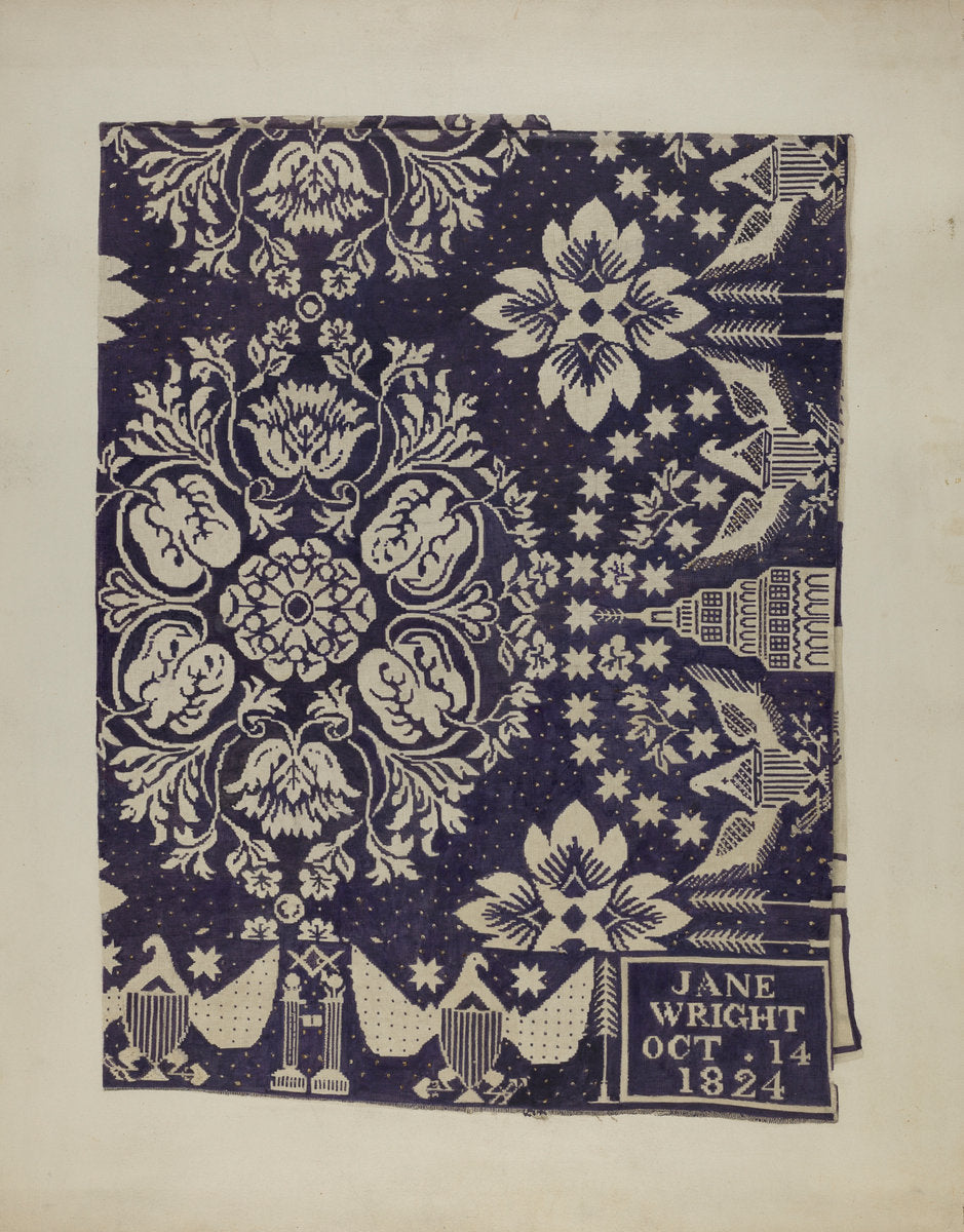 Coverlet by Suzanne Roy (American, active c. 1935), 16X12"(A3)Poster Print