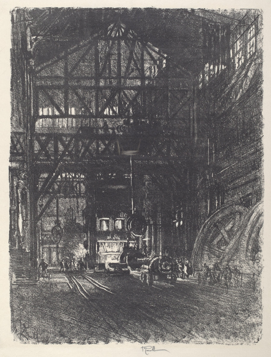 The Armour Plate Press by Joseph Pennell (American, 1857 - 1926), 16X12"(A3)Poster Print