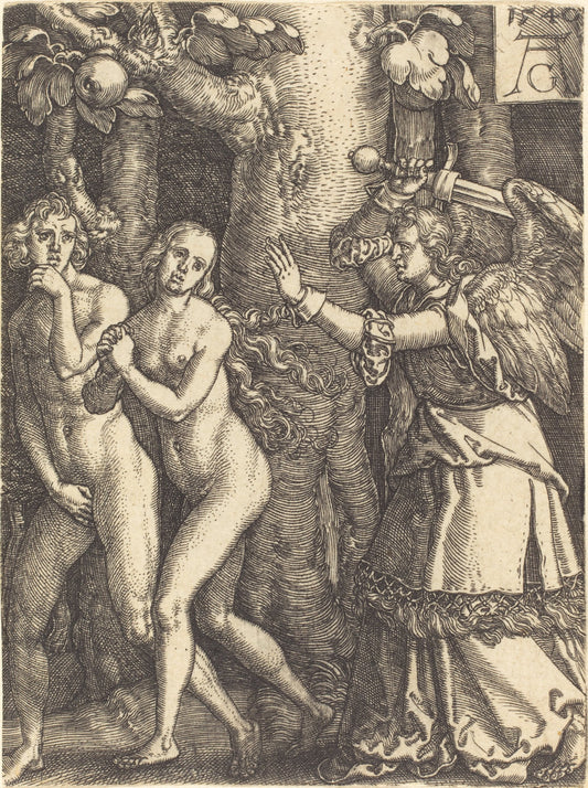 Expulsion from Paradise by Heinrich Aldegrever (German, 1502 - 1555/1561), 16X12"(A3)Poster Print
