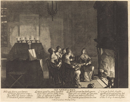 Les Vierges sages, Nul vain objet... by Abraham Bosse (French, 1602 - 1676), 16X12"(A3)Poster Print