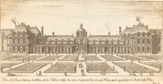 Palais de la Reyne Catherine de Medicis by Israël Silvestre (French, 1621 - 1691), 16X12"(A3)Poster Print