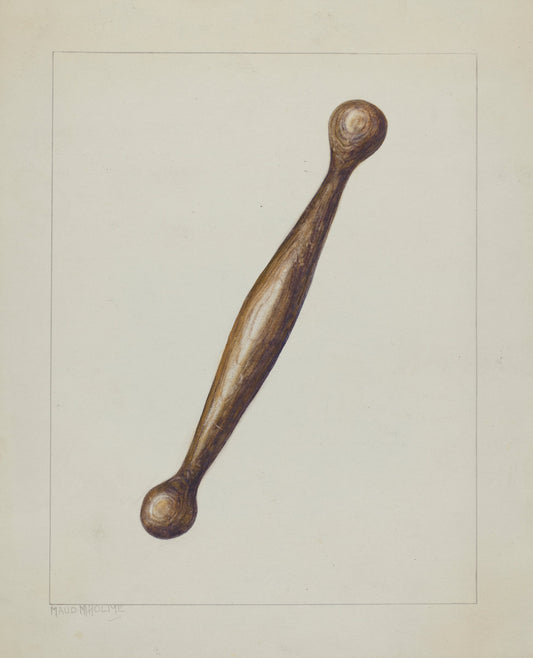 Spinning Stick by Maud M. Holme (American, active c. 1935), 16X12"(A3)Poster Print