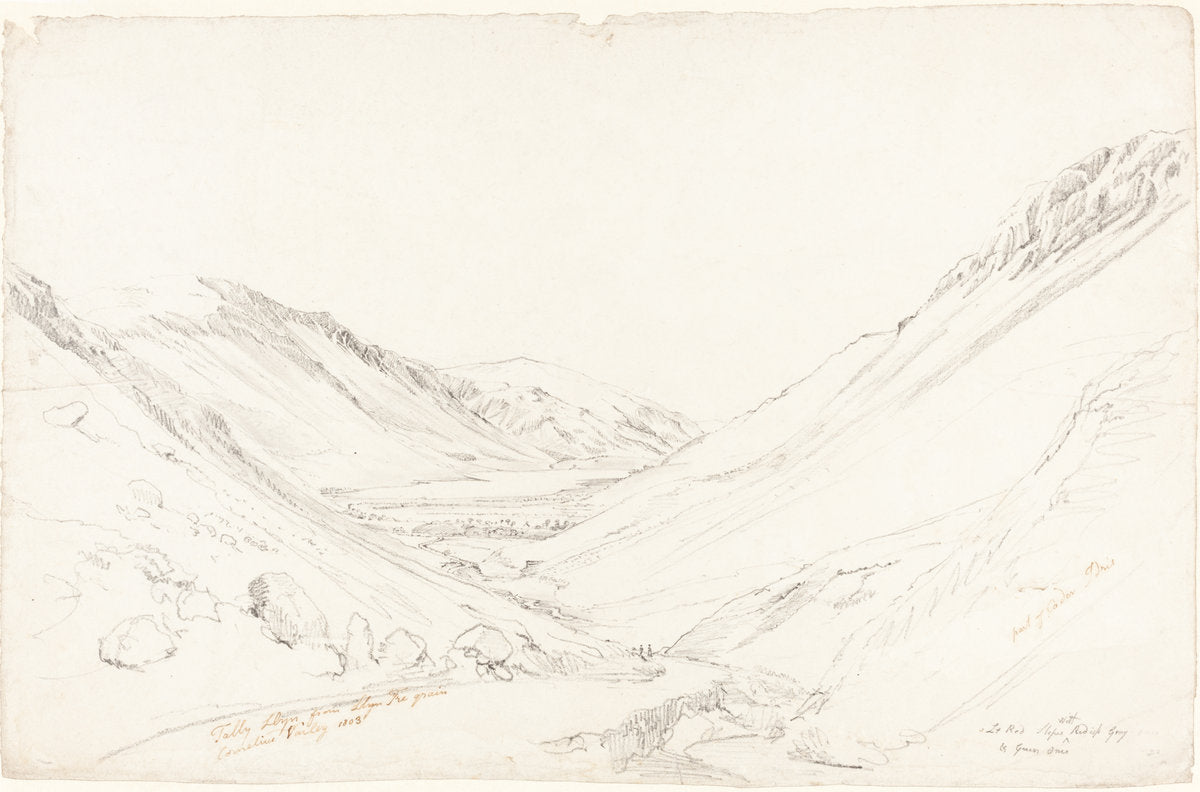 Tally Llyn from Llyn Trigrain by Cornelius Varley (British, 1781 - 1873), 16X12"(A3)Poster Print