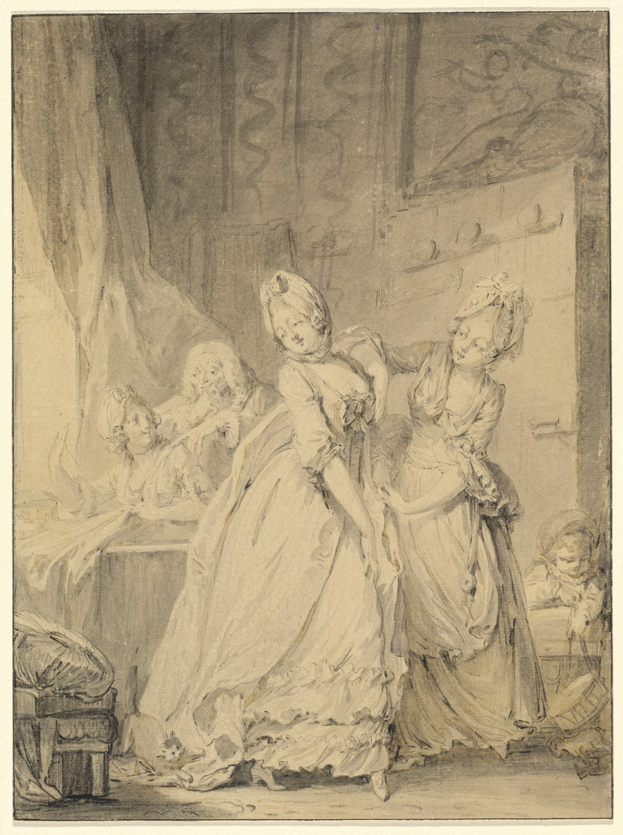 The Coquette by Pierre-Antoine Baudouin (French, 1723 - 1769), 16X12"(A3)Poster Print