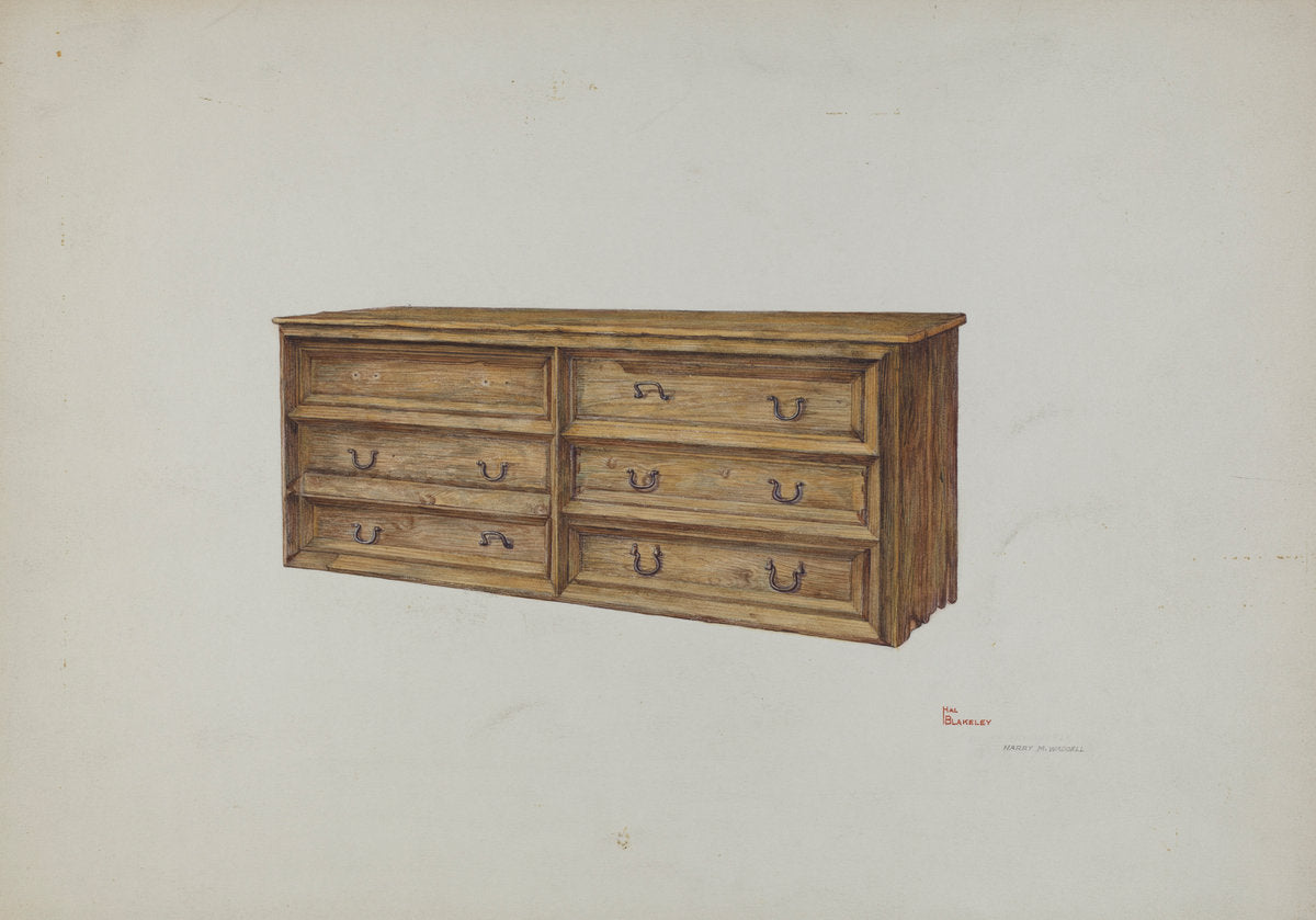 Vestment Chest by Hal Blakeley and Harry Mann Waddell (American, active c. 1935), 16X12"(A3)Poster Print