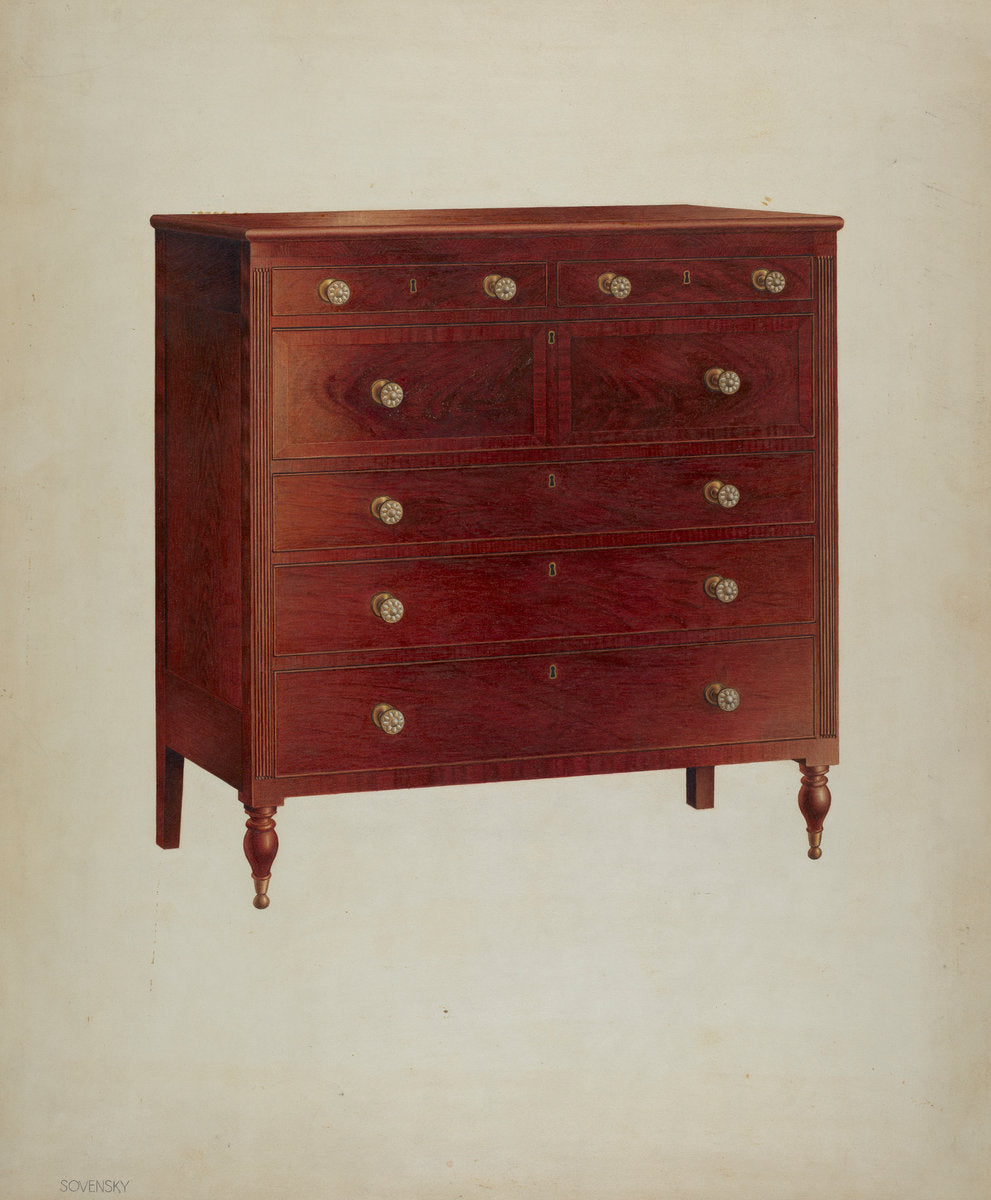 Chest of Drawers by Isidore Sovensky (American, active c. 1935), 16X12"(A3)Poster Print