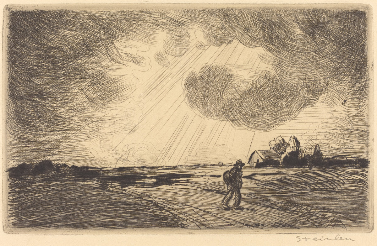 Thunder Storm (Temps d'orage) by Théophile Alexandre Steinlen (Swiss, 1859 - 1923), 16X12"(A3)Poster Print
