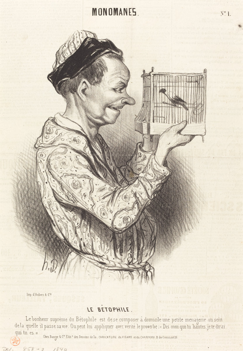 Le Bétophile by Honoré Daumier (French, 1808 - 1879), 16X12"(A3)Poster Print