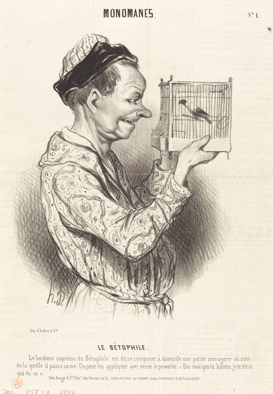 Le Bétophile by Honoré Daumier (French, 1808 - 1879), 16X12"(A3)Poster Print