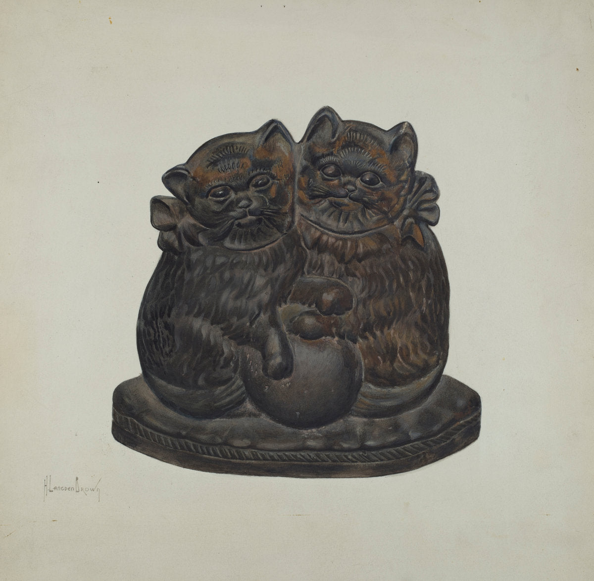 Door Stop by H. Langden Brown (American, active c. 1935), 16X12"(A3)Poster Print