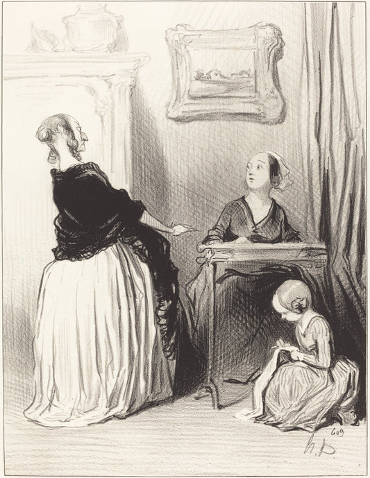 Ah!... quelle singulière éducation vous donnez a votre fille?... by Honoré Daumier (French, 1808 - 1879), 16X12"(A3)Poster Print