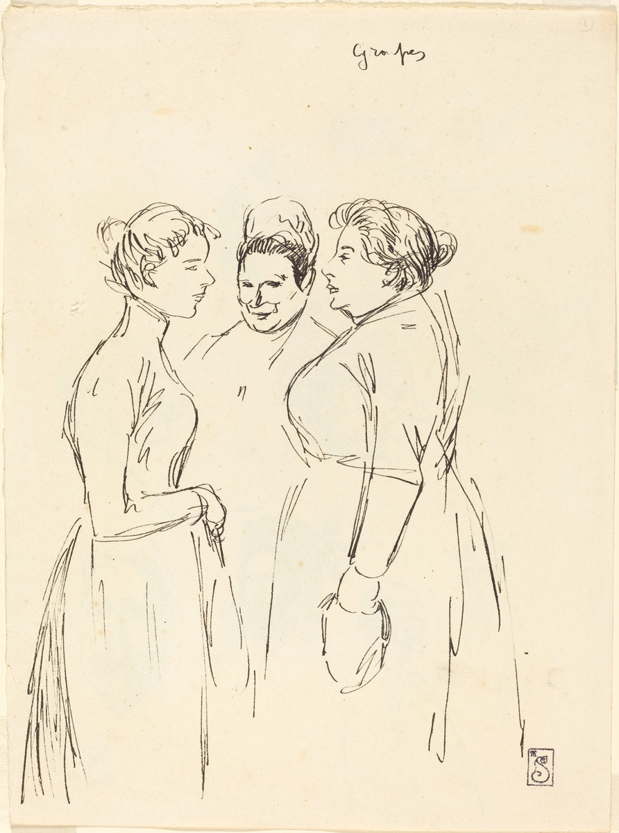 Gossiping Women by Théophile Alexandre Steinlen (Swiss, 1859 - 1923), 16X12"(A3)Poster Print