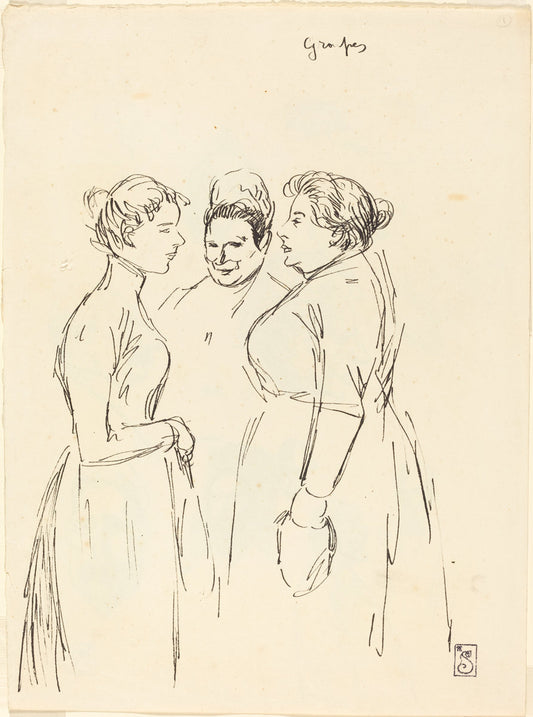 Gossiping Women by Théophile Alexandre Steinlen (Swiss, 1859 - 1923), 16X12"(A3)Poster Print