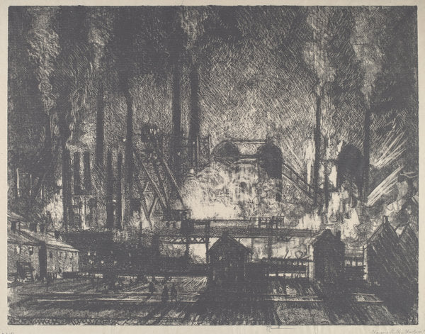 Changing Shifts, Charleroi by Joseph Pennell (American, 1857 - 1926), 16X12"(A3)Poster Print