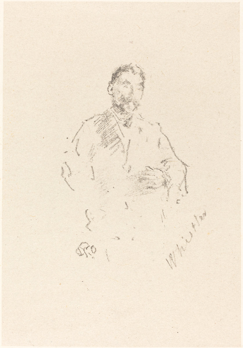 Stéphane Mallarmé, No. 2 by James McNeill Whistler (American, 1834 - 1903), 16X12"(A3)Poster Print