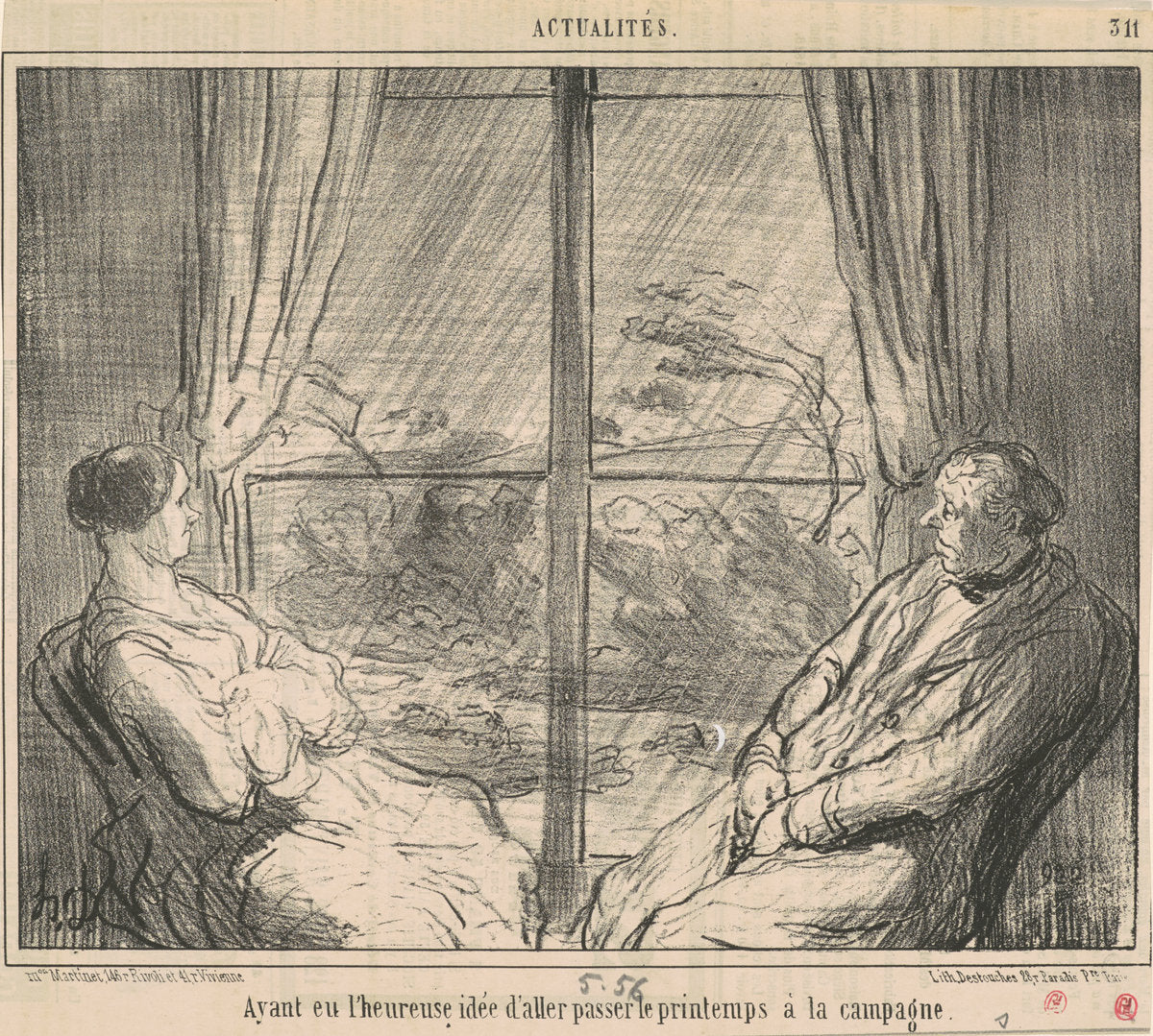 Ayant eu ... l'idée d'aller ... by Honoré Daumier (French, 1808 - 1879), 16X12"(A3)Poster Print