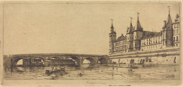 Le Pont-au-Change, Paris by Charles Meryon (French, 1821 - 1868), 16X12"(A3)Poster Print