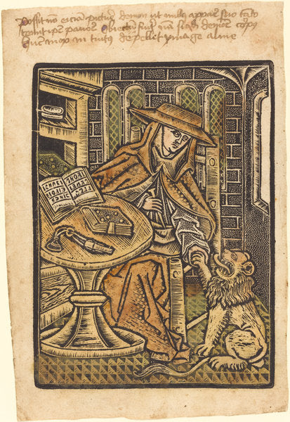 c. 1470 by Workshop of Master of the Aachen Madonna (Saint Jerome), 16X12"(A3)Poster Print