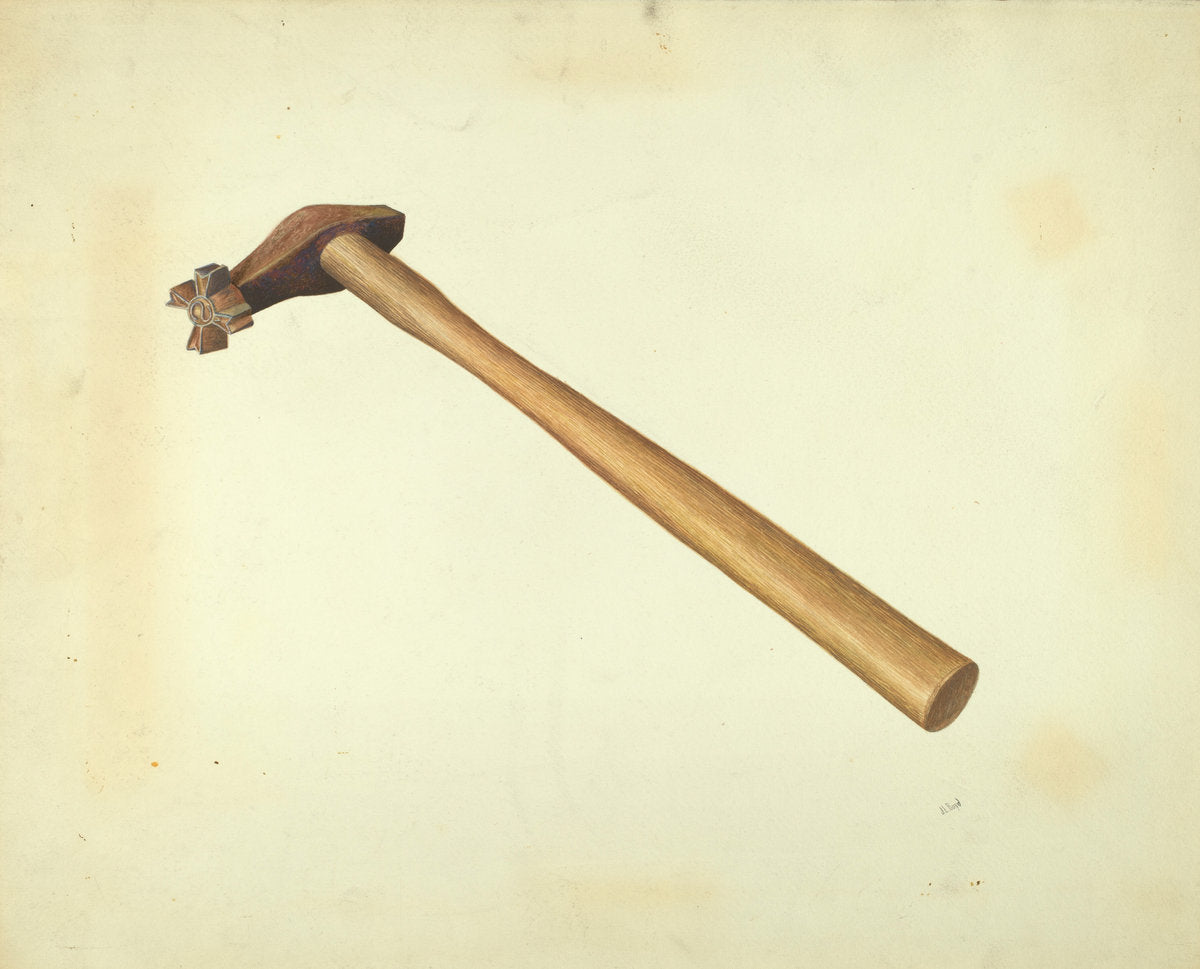Branding Hammer by Joseph L. Boyd (American, active c. 1935), 16X12"(A3)Poster Print