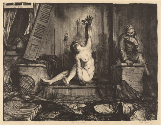 The Cigarette by George Bellows (American, 1882 - 1925), 16X12"(A3)Poster Print