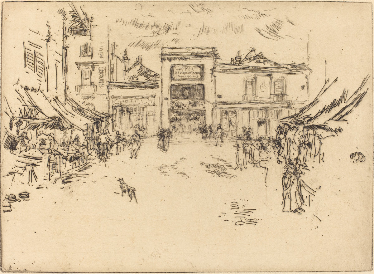 Little Market Place, Tours by James McNeill Whistler (American, 1834 - 1903), 16X12"(A3)Poster Print