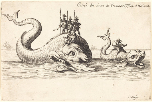 Entry of Mm. de Vroncourt, Tyllon, and Marimont by Jacques Callot (French, 1592 - 1635), 16X12"(A3)Poster Print