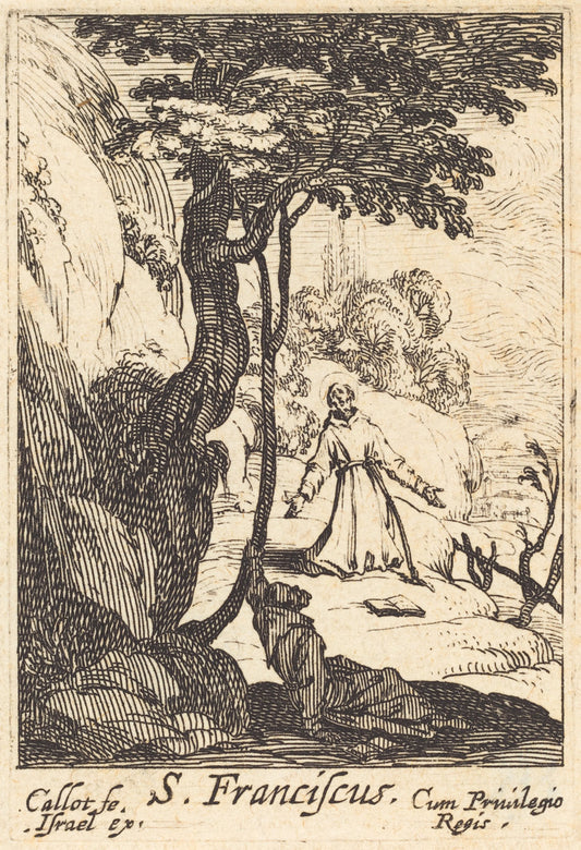 Saint Francis by Jacques Callot (French, 1592 - 1635), 16X12"(A3)Poster Print