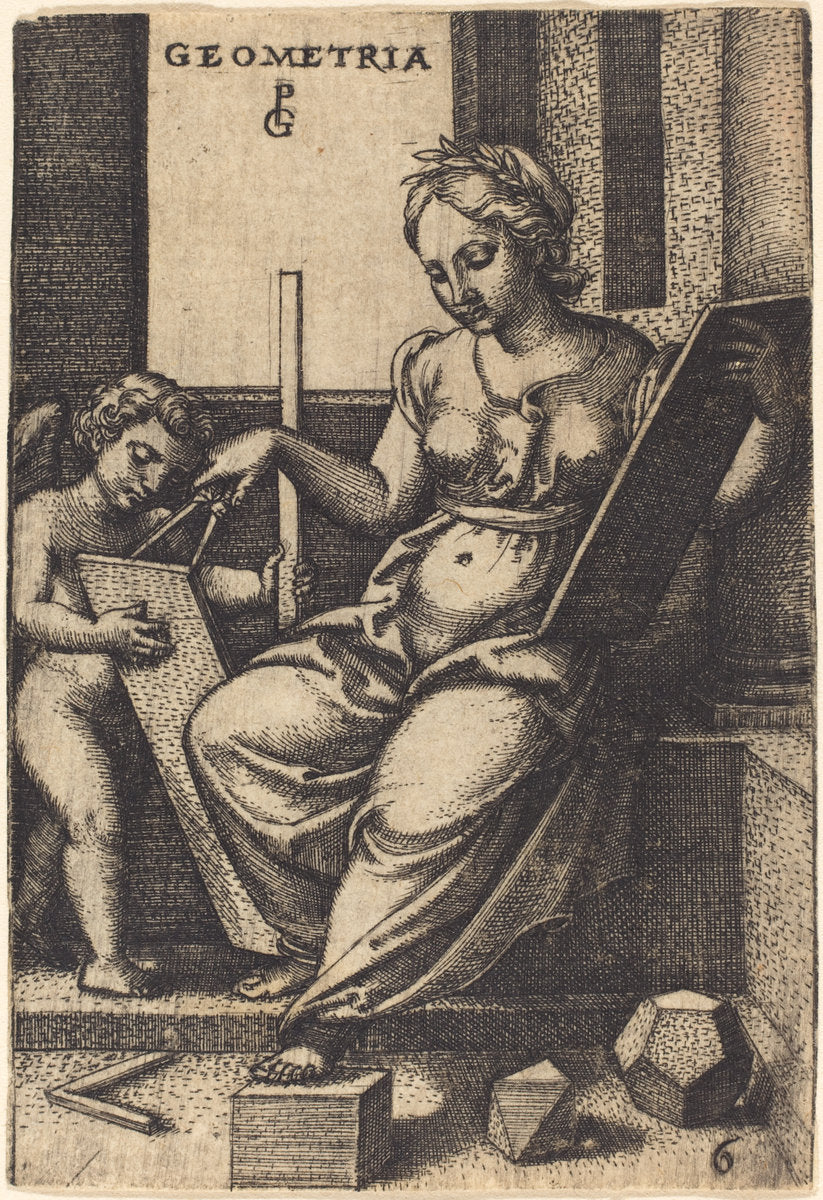 Geometry by Georg Pencz (German, c. 1500 - 1550), 16X12"(A3)Poster Print