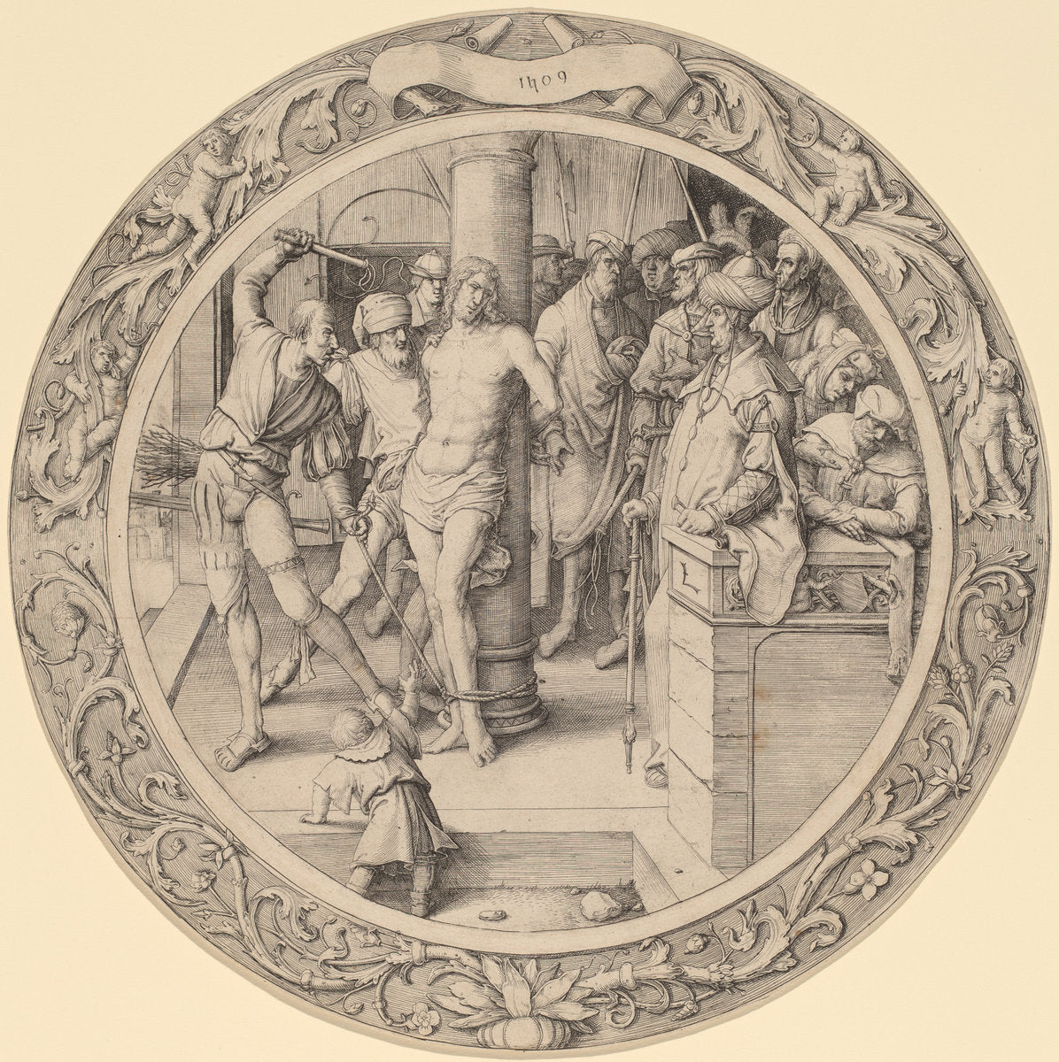 The Flagellation by Lucas van Leyden (Netherlandish, 1489/1494 - 1533), 16X12"(A3)Poster Print