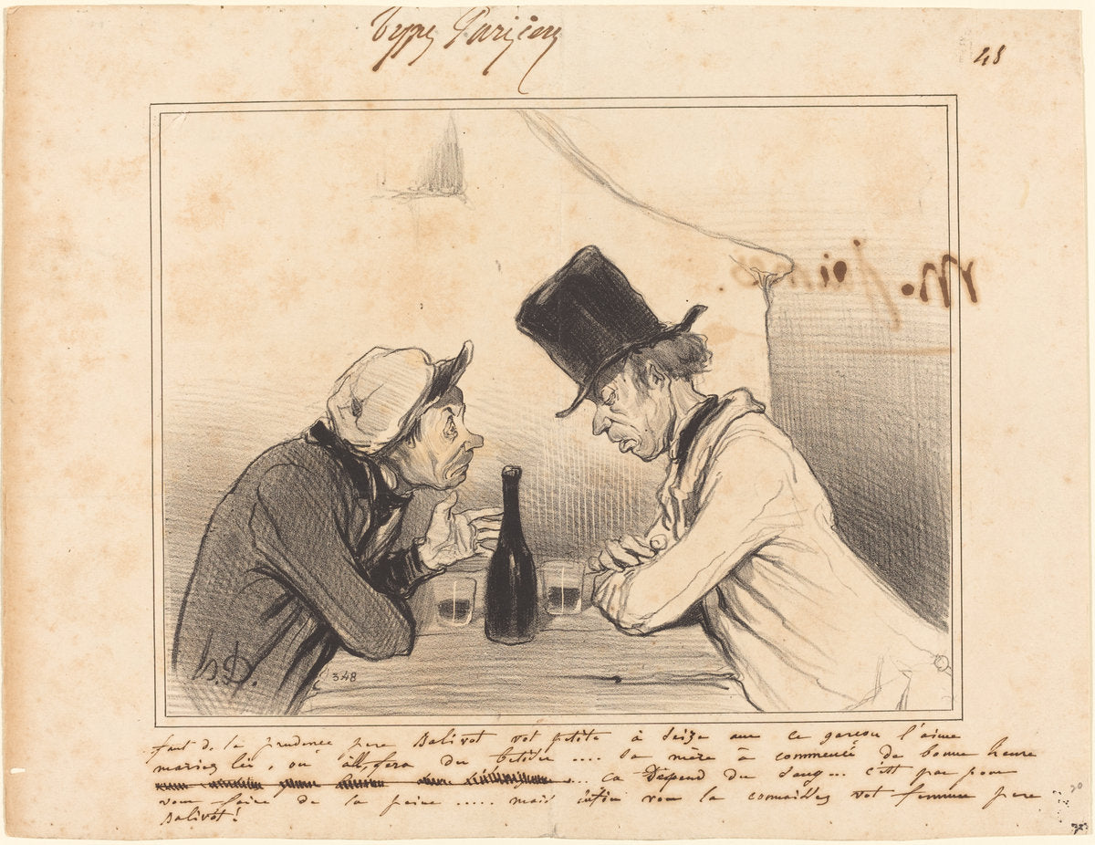 Faut de la prudence père Balivot, vot petite a seize ans... by Honoré Daumier (French, 1808 - 1879), 16X12"(A3)Poster Print