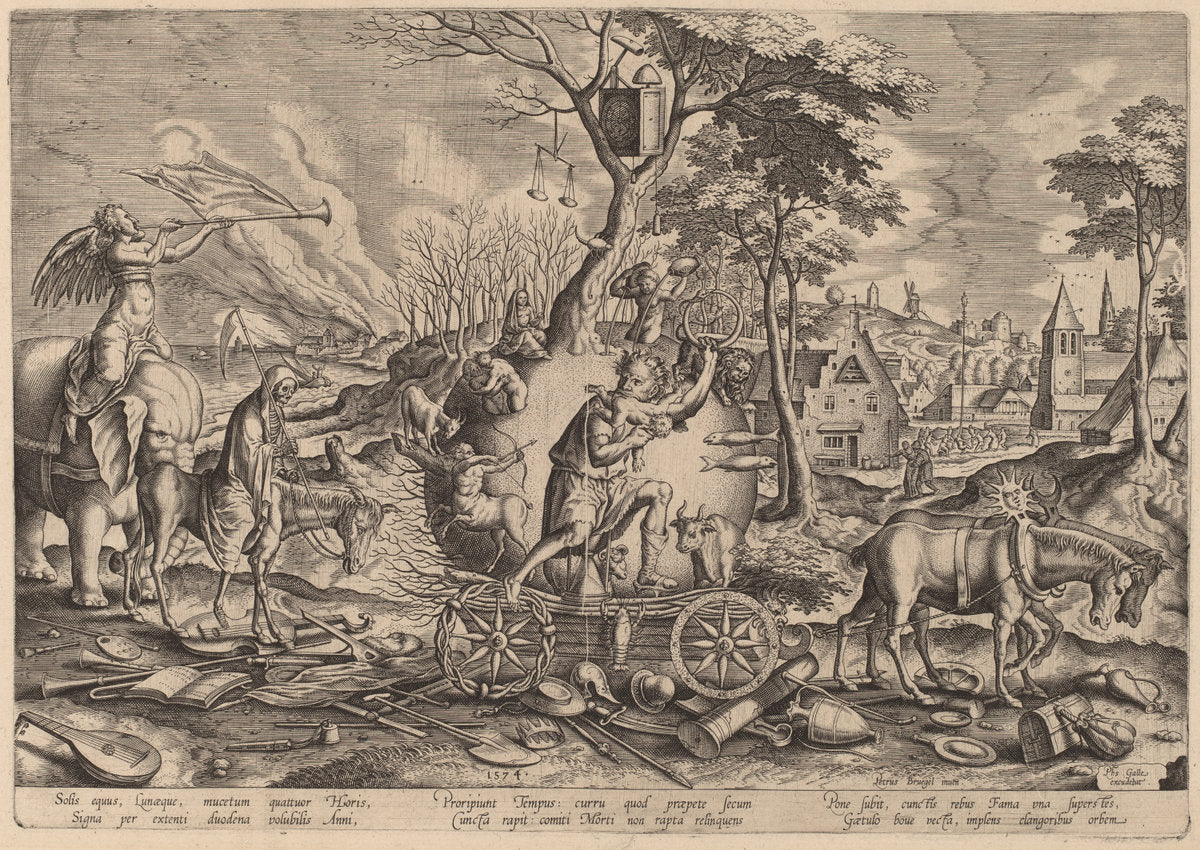 The Triumph of Time by Philip Galle after Pieter Bruegel the Elder (Flemish, 1537 - 1612), 16X12"(A3)Poster Print