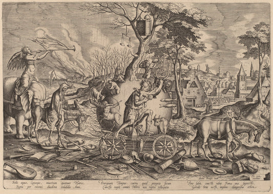 The Triumph of Time by Philip Galle after Pieter Bruegel the Elder (Flemish, 1537 - 1612), 16X12"(A3)Poster Print