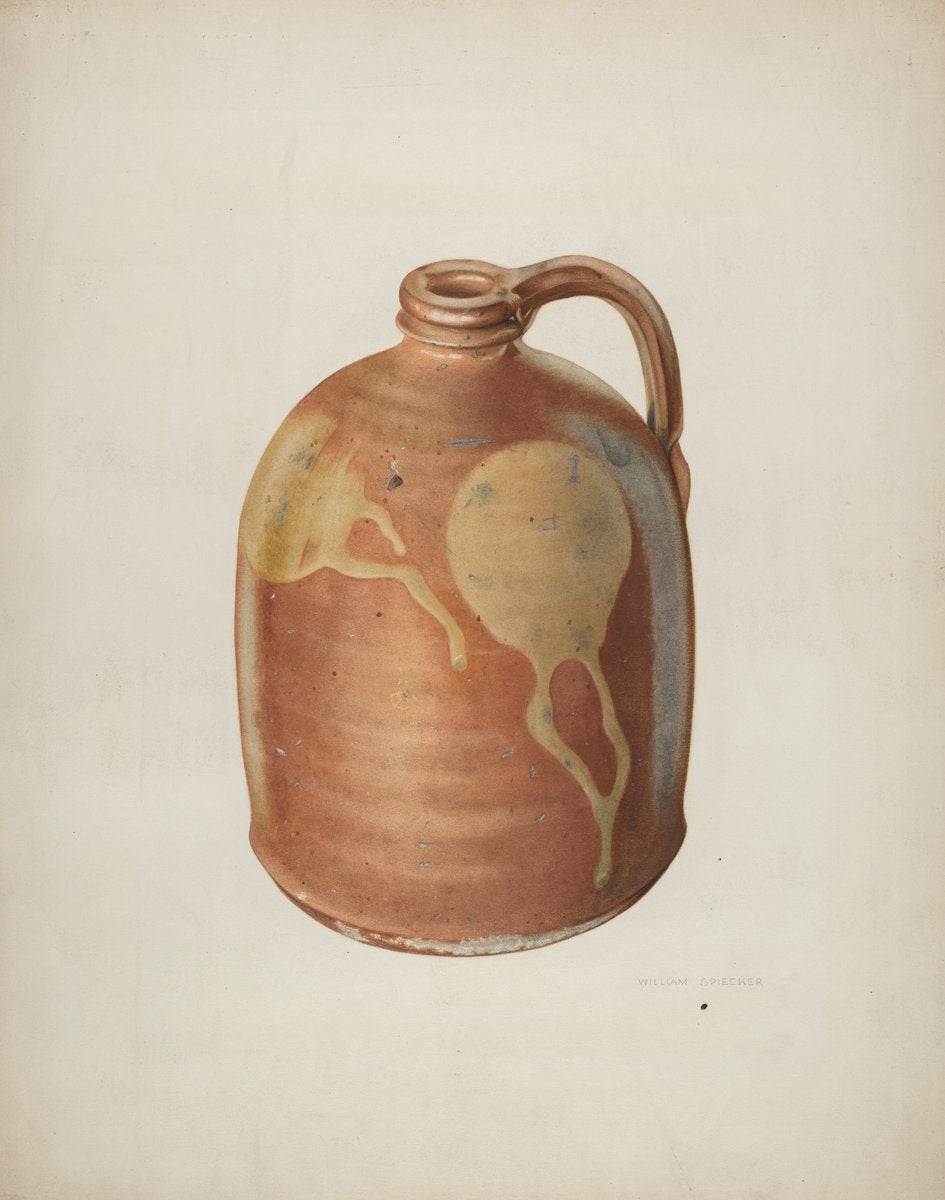 Galena Pottery Jug by William Spiecker (American, active c. 1935), 16X12"(A3)Poster Print