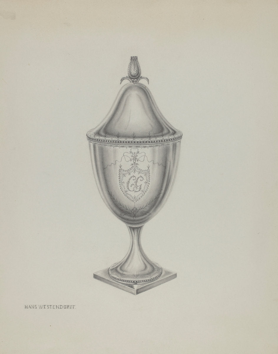 Silver Sugar Bowl by Hans Westendorff (American, active c. 1935), 16X12"(A3)Poster Print