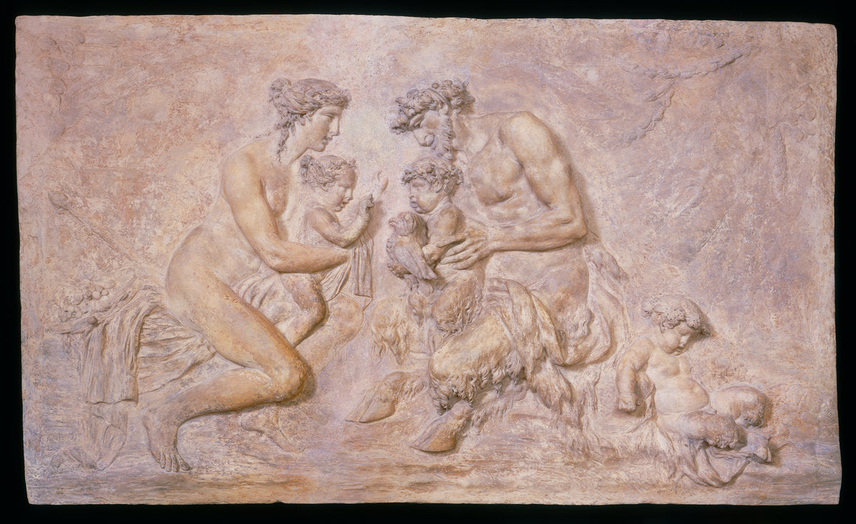 Faun Family by Clodion (French, 1738 - 1814), 16X12"(A3)Poster Print