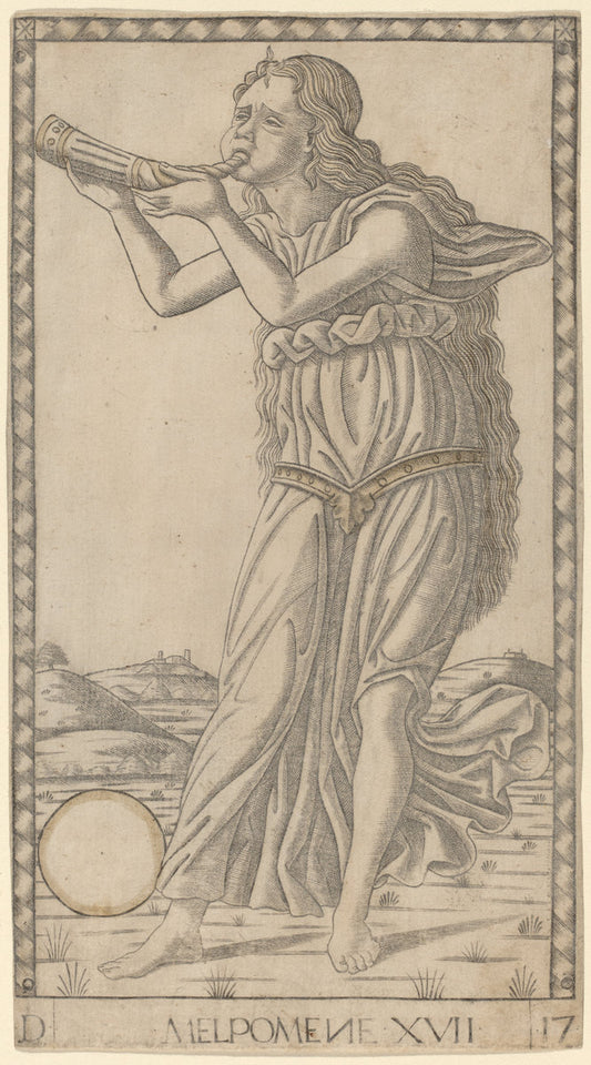 Melpomene by Master of the E-Series Tarocchi (Italian, active c. 1465), 16X12"(A3)Poster Print