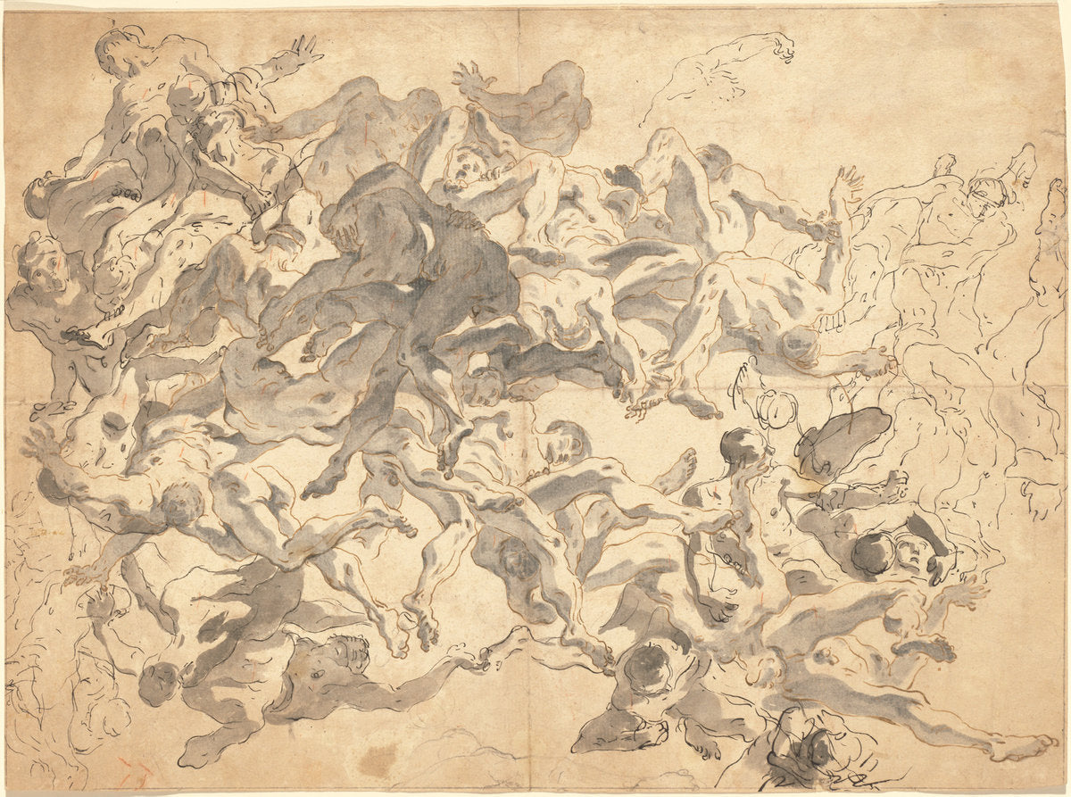 The Fall of the Rebel Angels by Giovanni Battista Tiepolo (Venetian, 1696 - 1770), 16X12"(A3)Poster Print